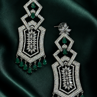 Emerald Elegance Dangle Earrings