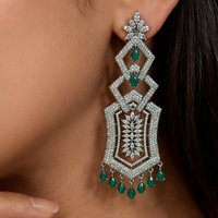 Emerald Elegance Dangle Earrings