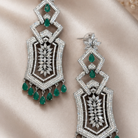 Emerald Elegance Dangle Earrings