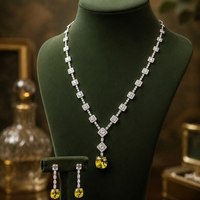 Luxury Yellow Crystal Necklace & Earrings Set