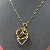 Elegant Dual Tone Geometric Pendant Necklace