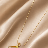 Elegant Dual Tone Geometric Pendant Necklace
