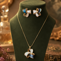 Elegant White & Blue Floral Jewellery