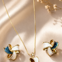 Elegant White & Blue Floral Jewellery