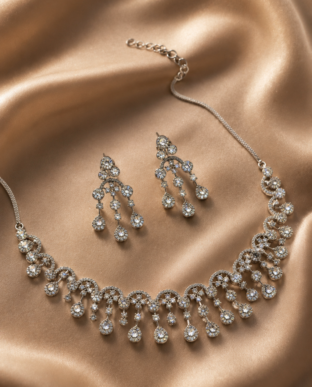 CZ Waterfall Elegance Necklace Set