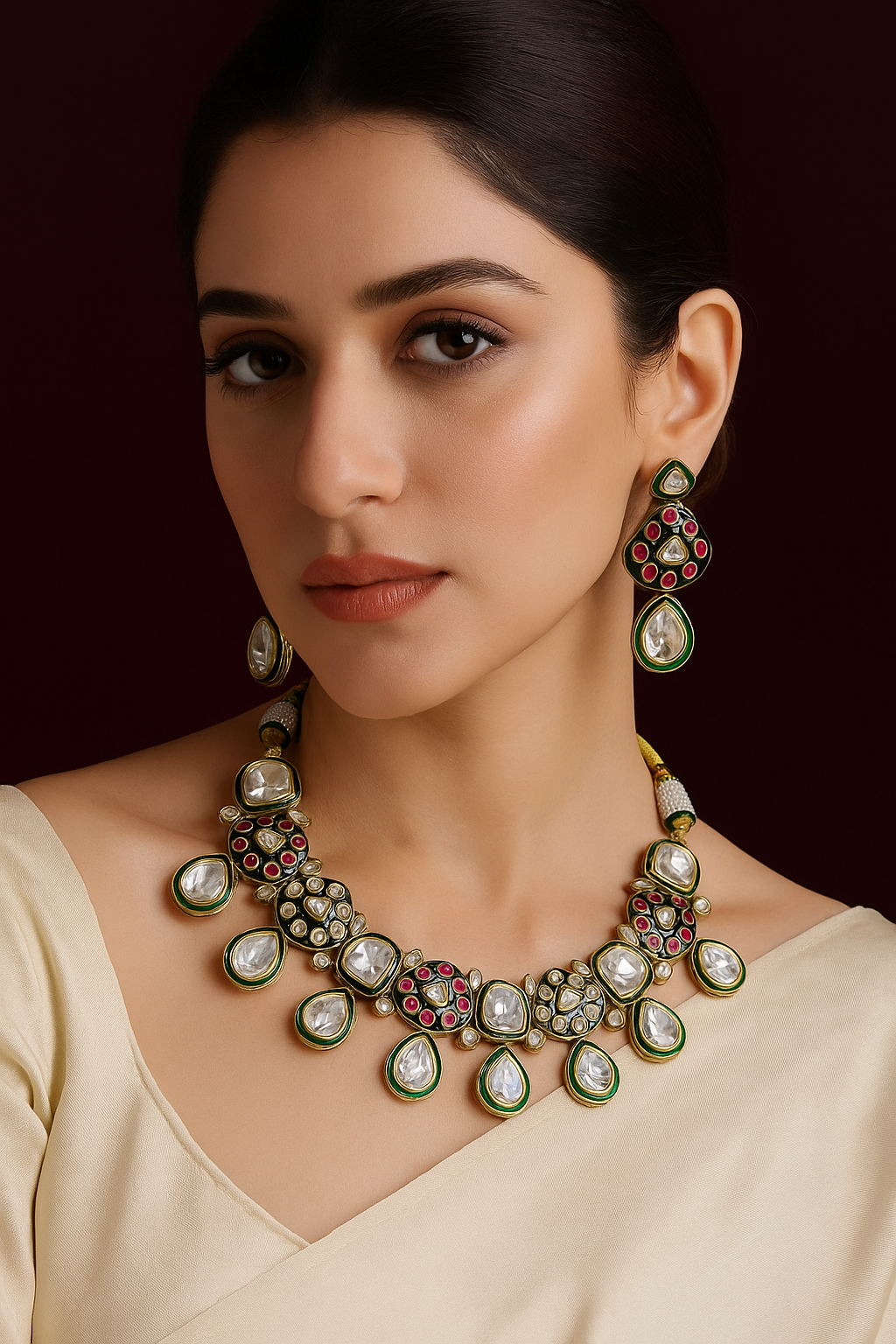 Vintage Viraasat – Royal Polki Meenakari Set