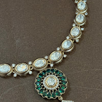 Emerald Glow Polki Kundan Necklace Set