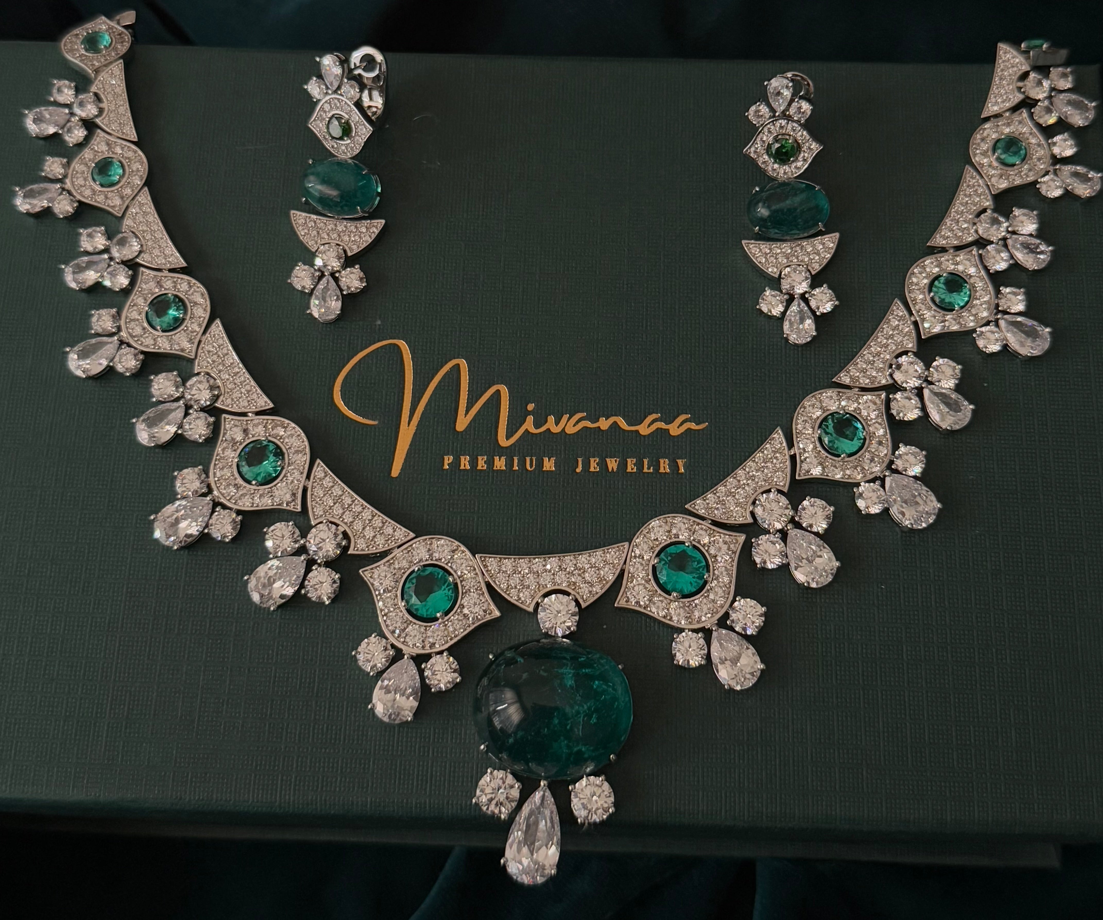 Luxury Women High Grade Emerald CZ-Mivanaa