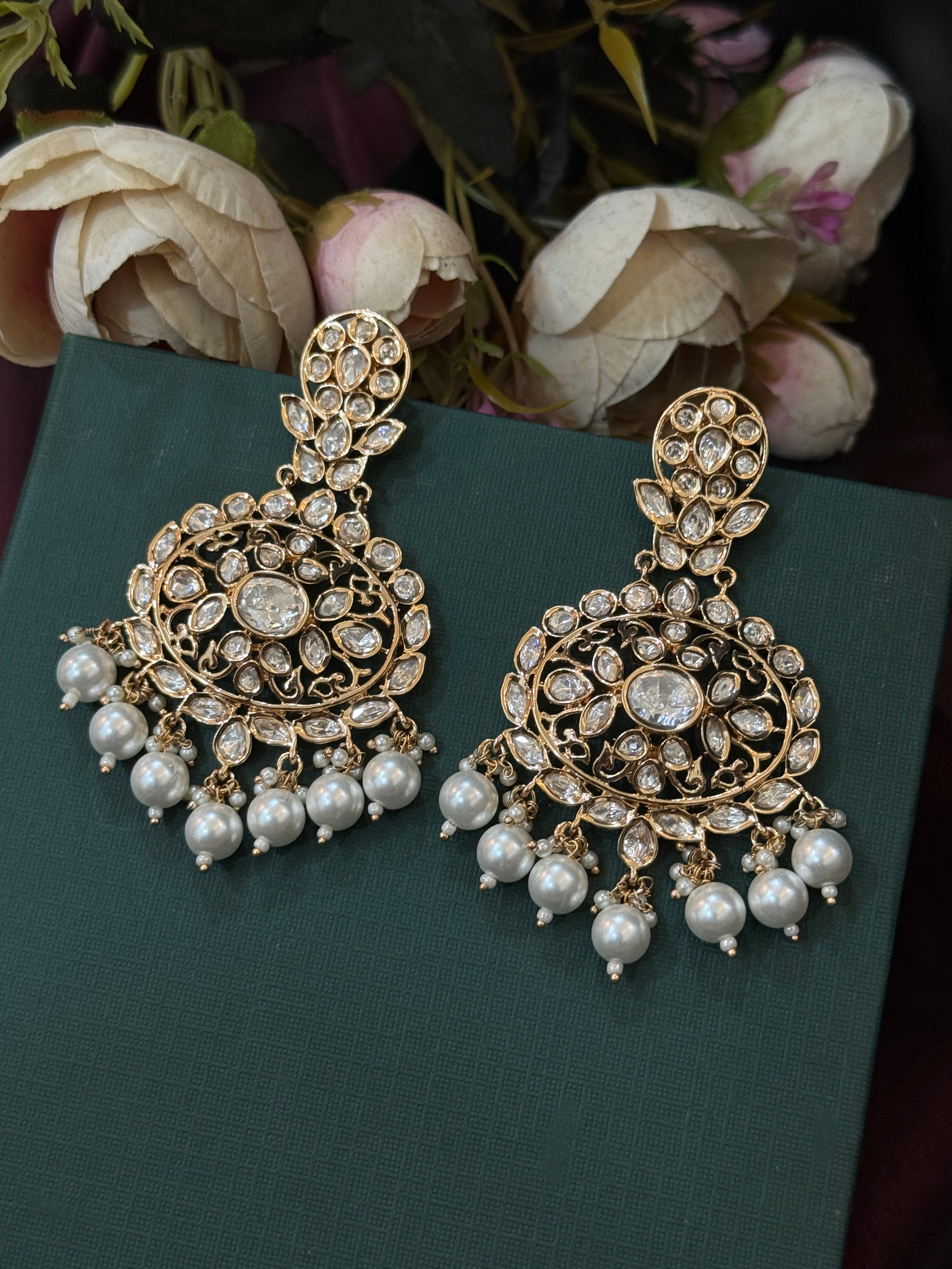 Exquisite Moissanite Chandbali Earrings