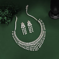 Radiant Crystal Luxury Necklace Set with Drop Earrings