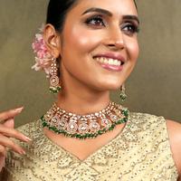Luxury Real Polki Kundan Bridal Necklace Set with Earrings