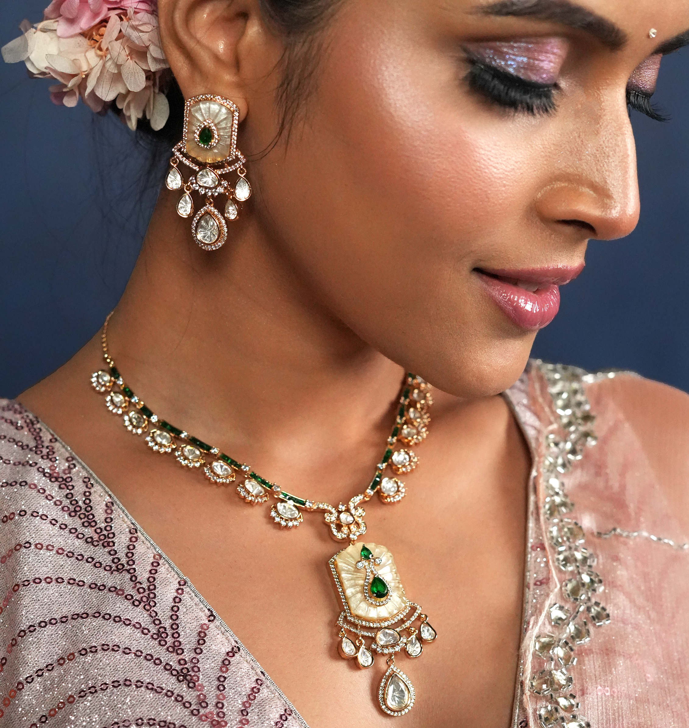 Empress – Polki Emerald Bridal Necklace