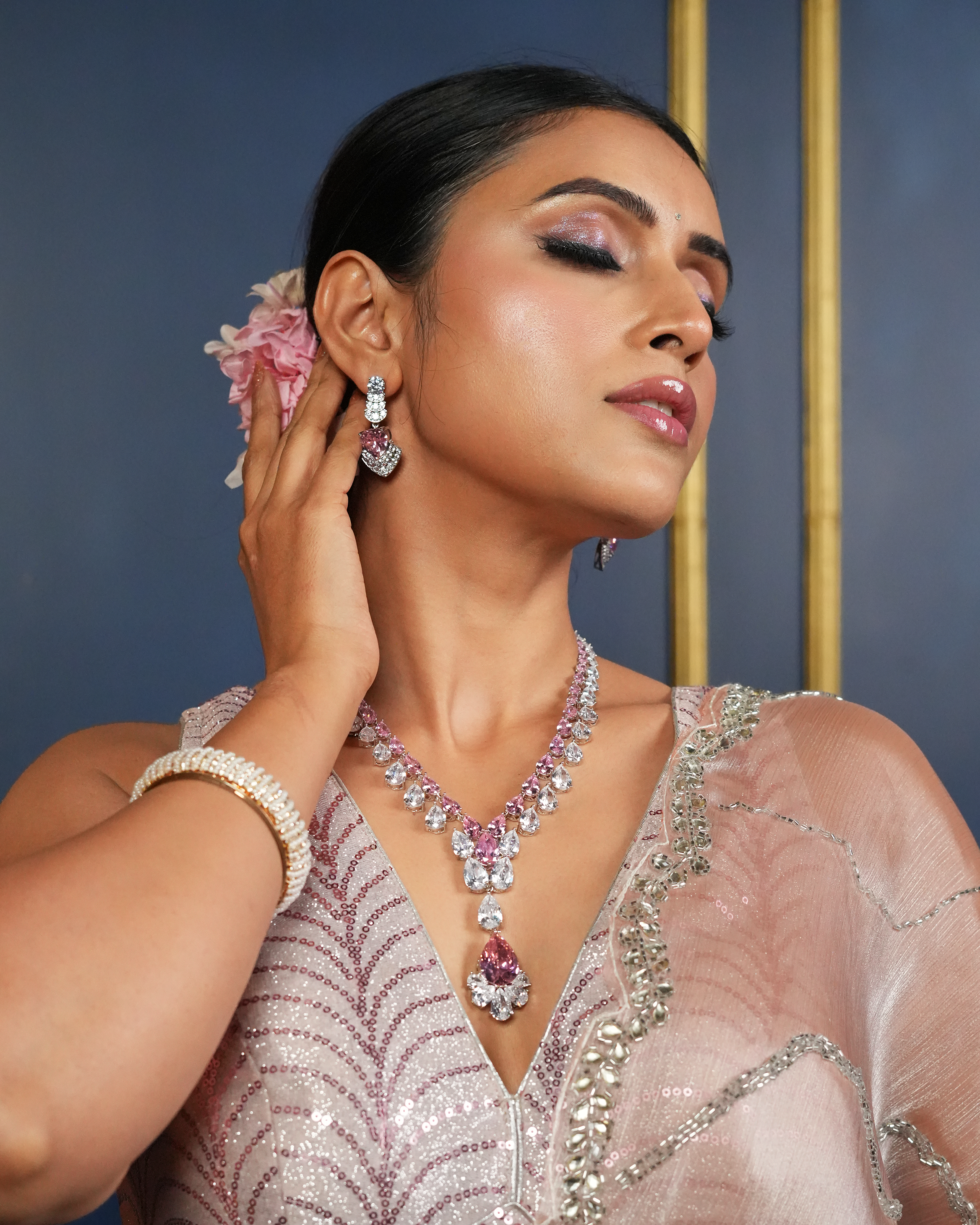 Rose Lumière Austrian Crystal Necklace Set