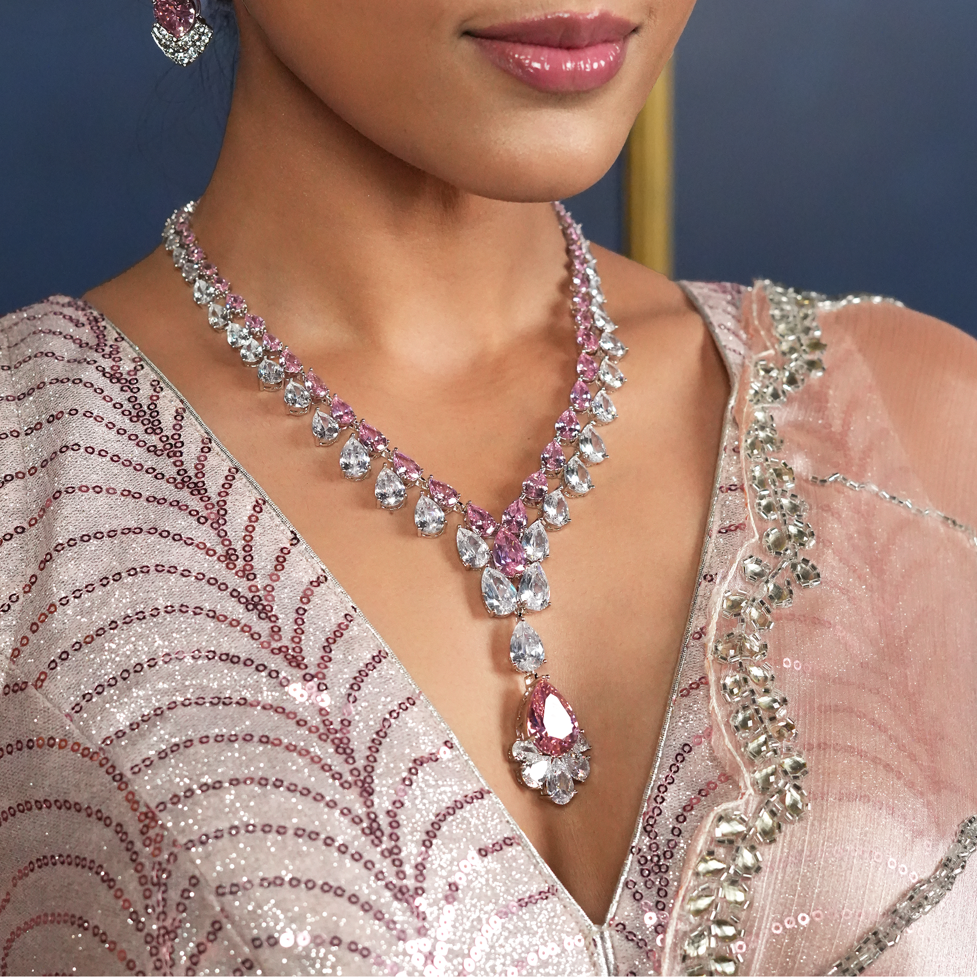 Rose Lumière Austrian Crystal Necklace Set