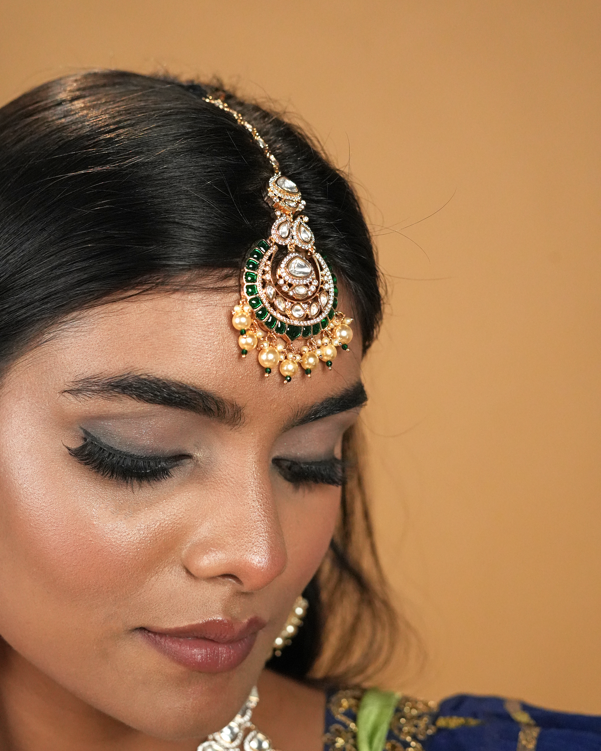 Green Enamel & Pearls |Royal Polki Wedding Necklace