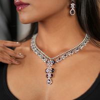 Purple Princess American Diamond Set