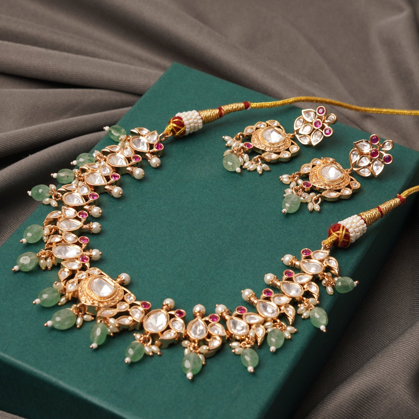 Golden Charmer Kundan Necklace Set