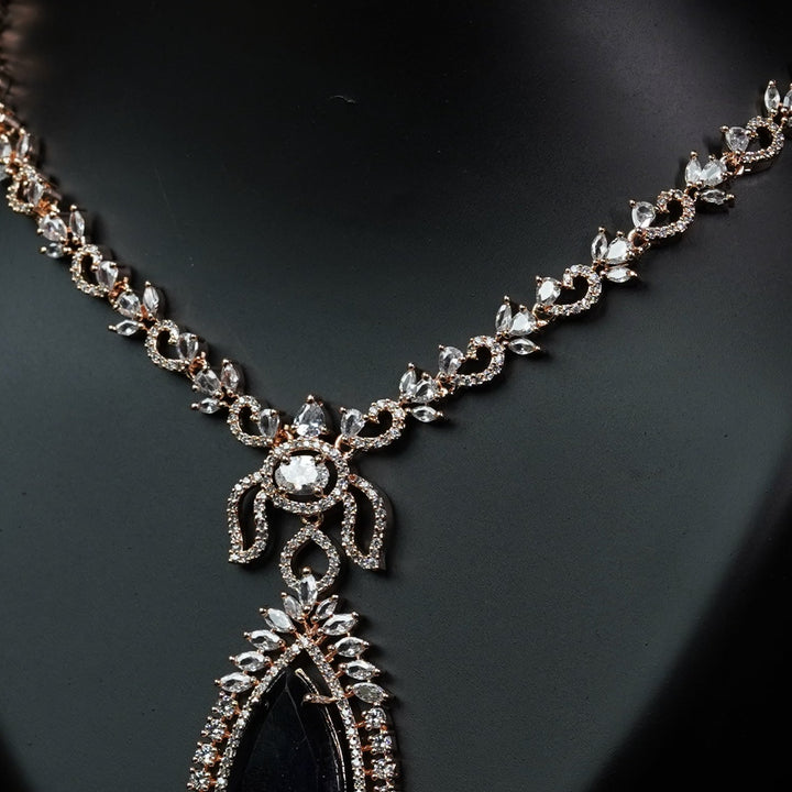 Luxury Sapphire Blue Rose Gold Jewelry Set - Mivanaa