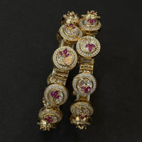 Floral Stone-Studded Designer Bangles