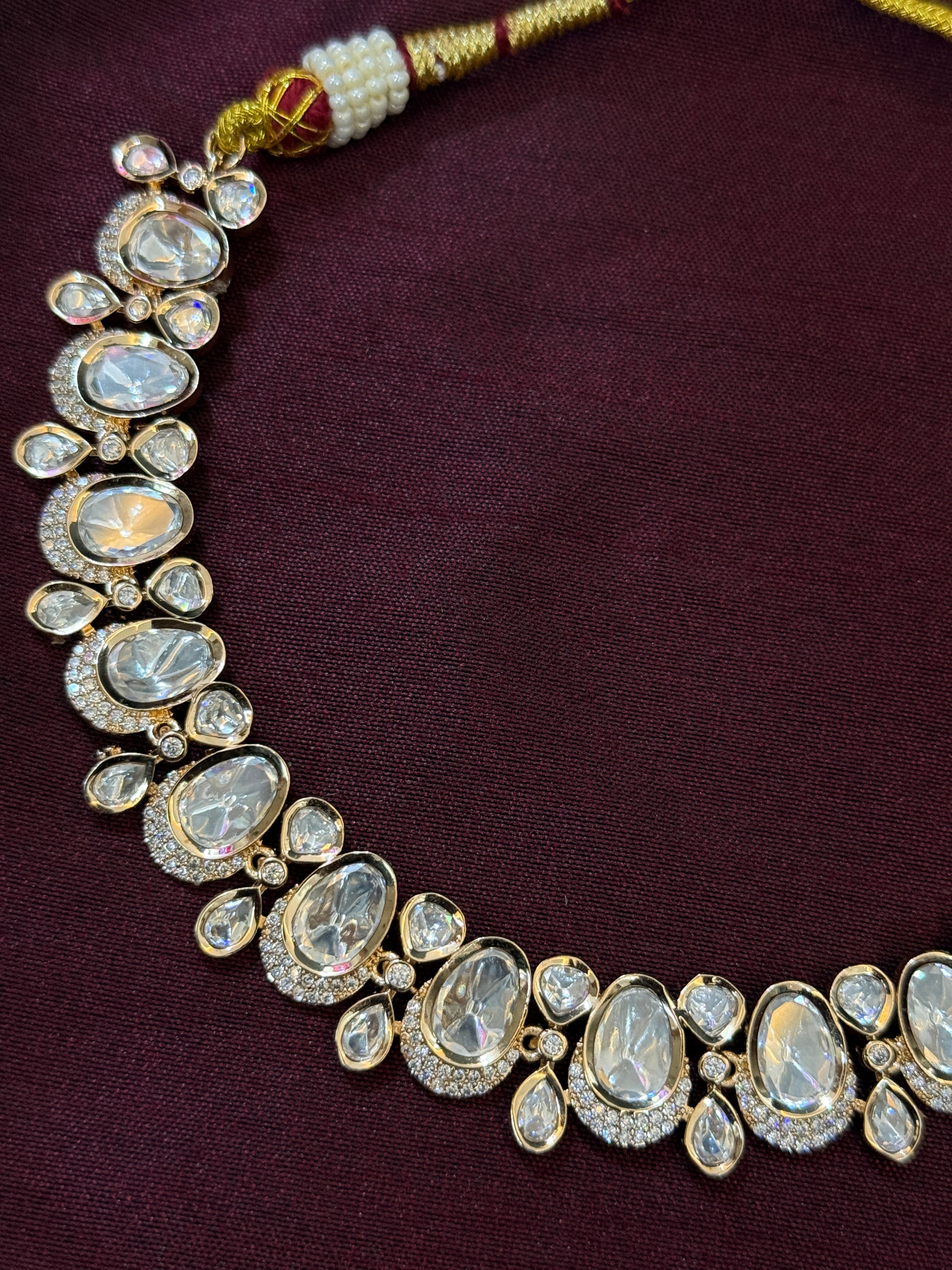 Majestic Grace Moissanite Polki Kundan Choker Set