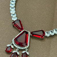 Imperial Ruby American Diamond Necklace Set