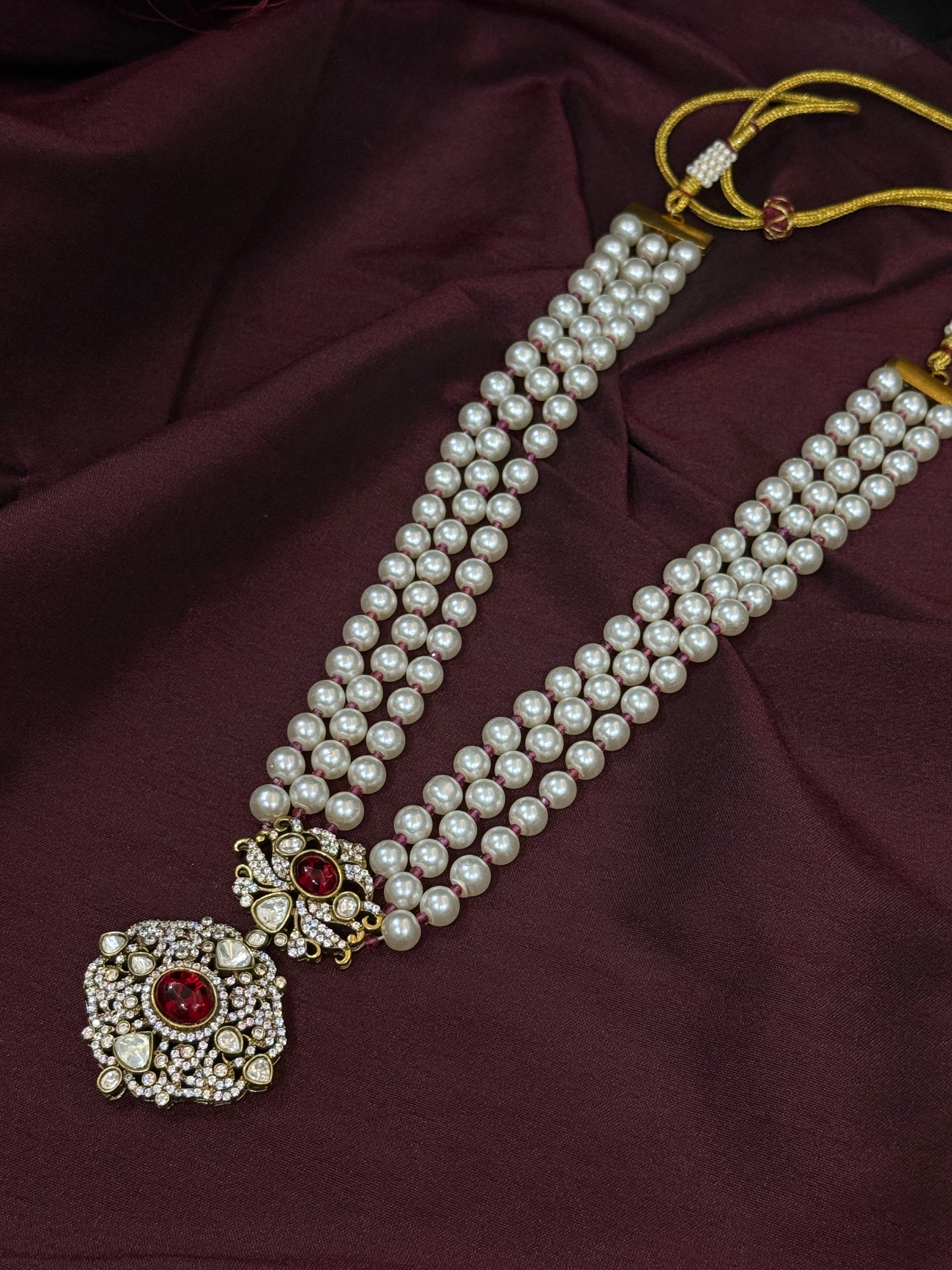 Pearl Rani Haar Kundan  Set