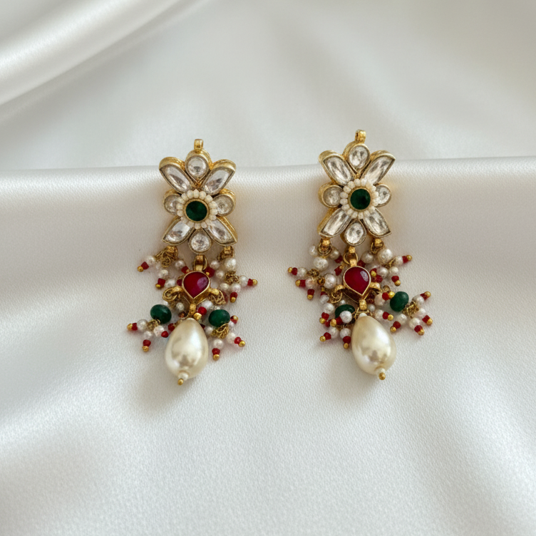 Royal Pacchi Kundan Pearl Necklace Set