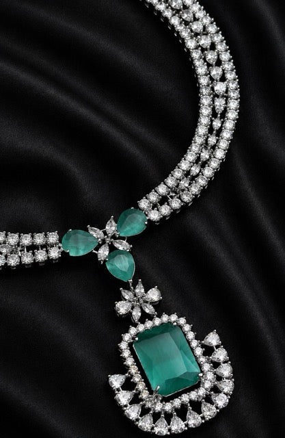 Mint Royale CZ & Doublet Stone Partywear Necklace Set