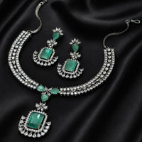 Mint Royale CZ & Doublet Stone Partywear Necklace Set