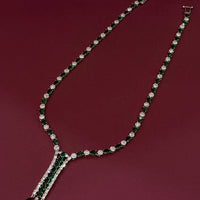 Emerald Green AD Stone Layered Necklace Set