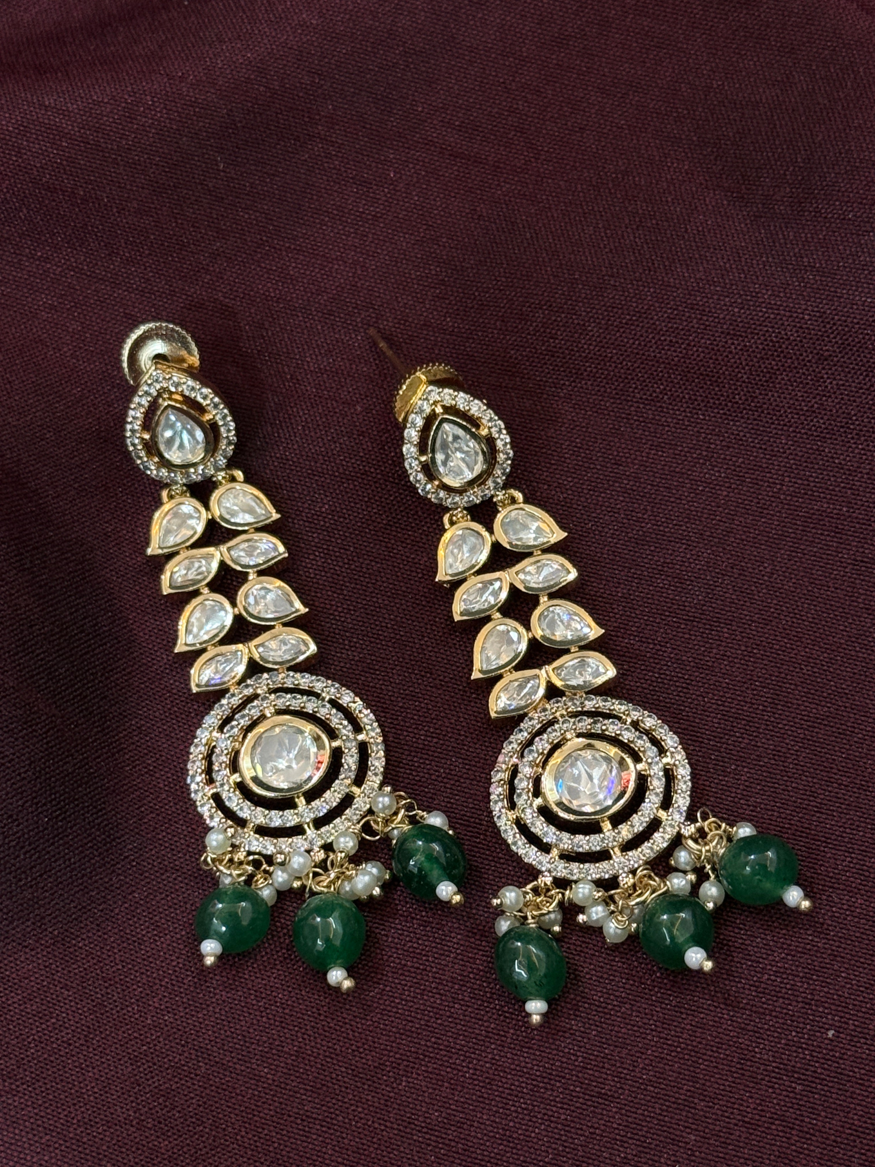 Luxury Real Polki Kundan Bridal Necklace Set with Earrings