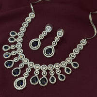 Premium Blue Stone Designer Necklace Set