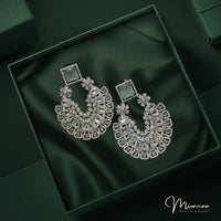Mint CZ Stone Statement Earring