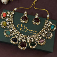 Royal Multicolor Kundan Wedding Necklace Set