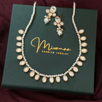 Delicate Pearl Polki Kundan Necklace