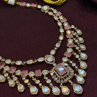Luxora Pink Stone Polki Kundan Necklace