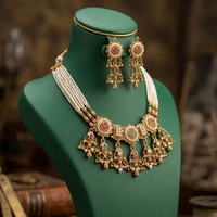 Royal Pearl Kundan Choker Necklace Set
