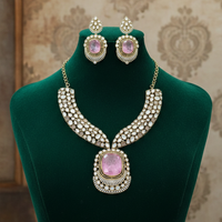 Blush Rose Regal American Diamond Necklace Set