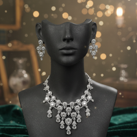 Silver Glow – American Diamond Necklace Set