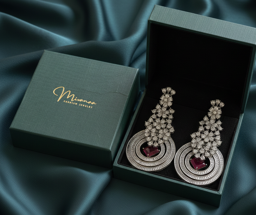 Luxury Thirsted Color Zirconia Stone Designer Earrings