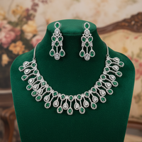 Elegant Emerald American Diamond Necklace