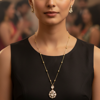 Elegant Polki Kundan Gold Plated Pendant Set