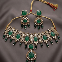 Traditional Green Stone Choker Jewellery Set