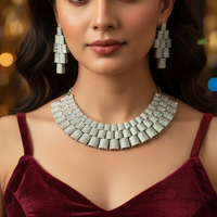 Luxury Silver American Diamond Statement