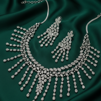 Diamond Snowfall Elegance American Diamond Necklace Set