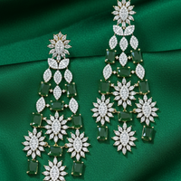 Emerald Green American Diamond Earrings
