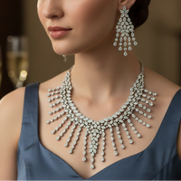 Diamond Snowfall Elegance American Diamond Necklace Set