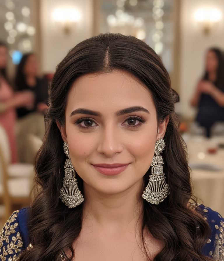 Elegant American Diamond Long Dangle Earrings