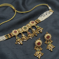 Royal Pearl Kundan Choker Necklace Set