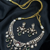 Royal Emerald Kundan AD Choker Necklace Set